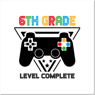 6th Grade Level Complete Graduation Gamer Boys Kids Posters and Art